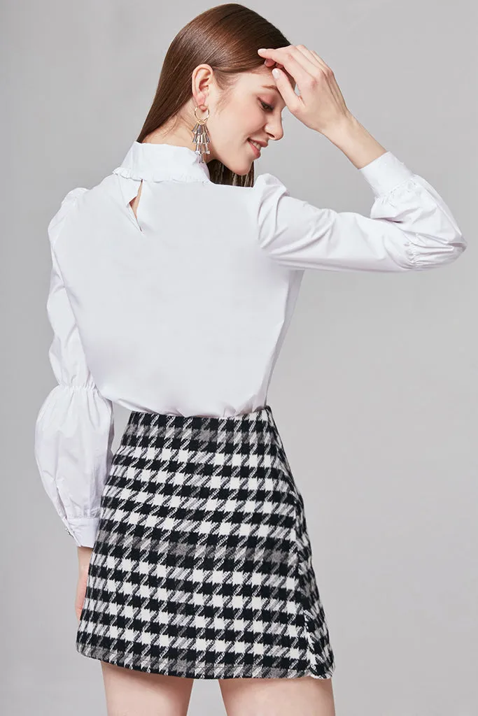 Keira Checked Wool-Blend Mini Skirt