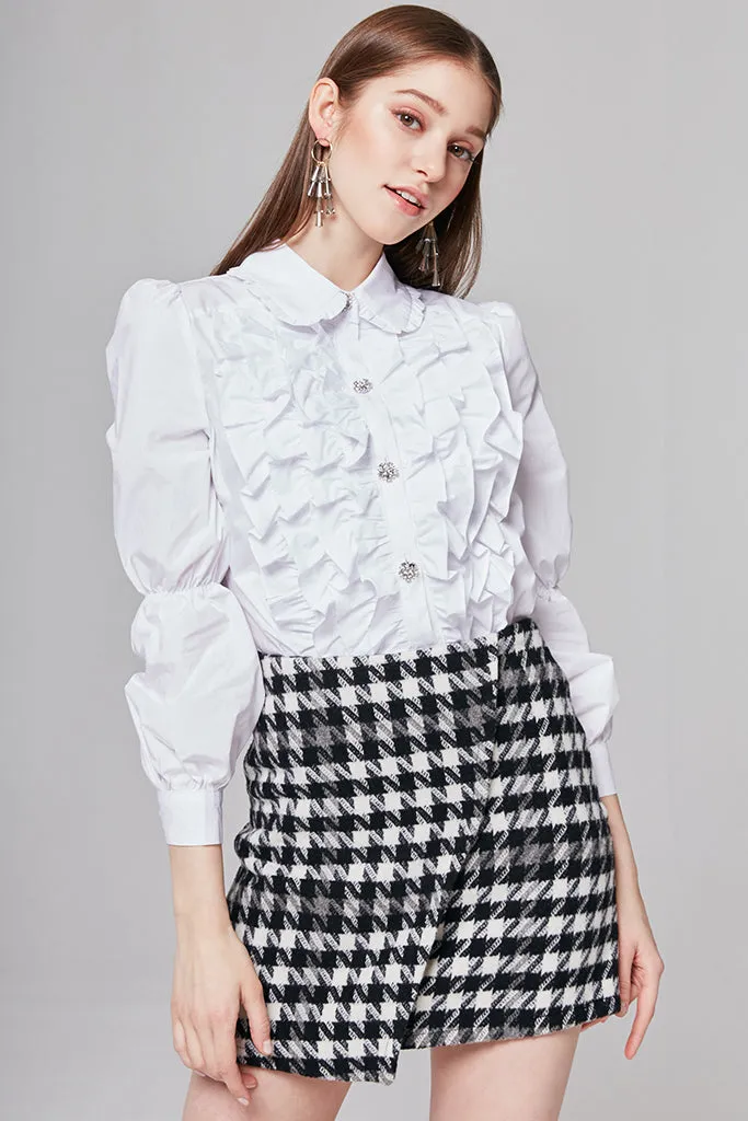 Keira Checked Wool-Blend Mini Skirt