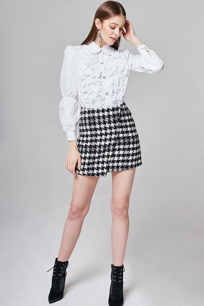 Keira Checked Wool-Blend Mini Skirt