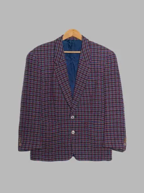 Kenzo Paris Collection 1980s brown purple blue black check two button blazer - M