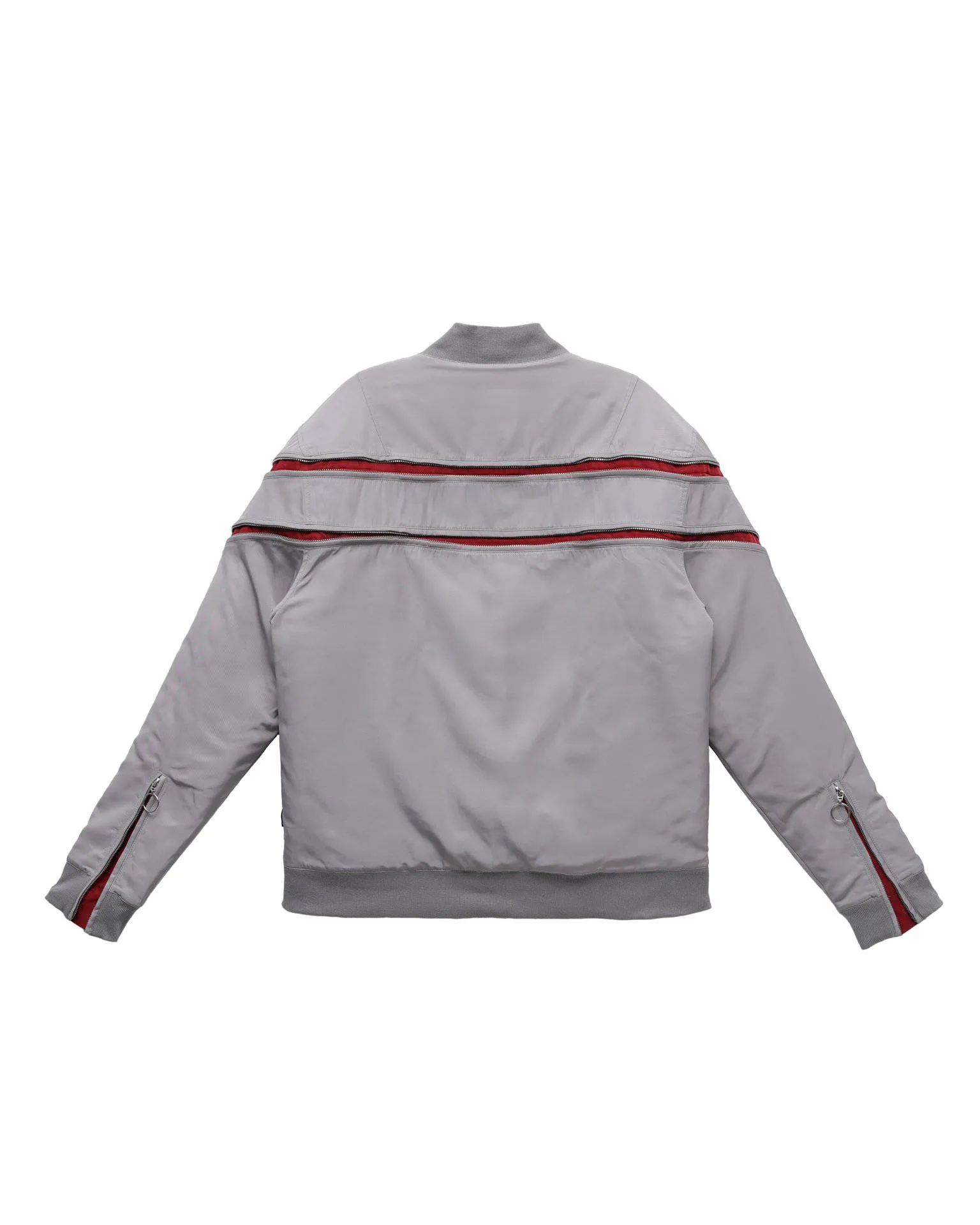 Konus Men's Bomber Jacket with Zipper Details in Grey