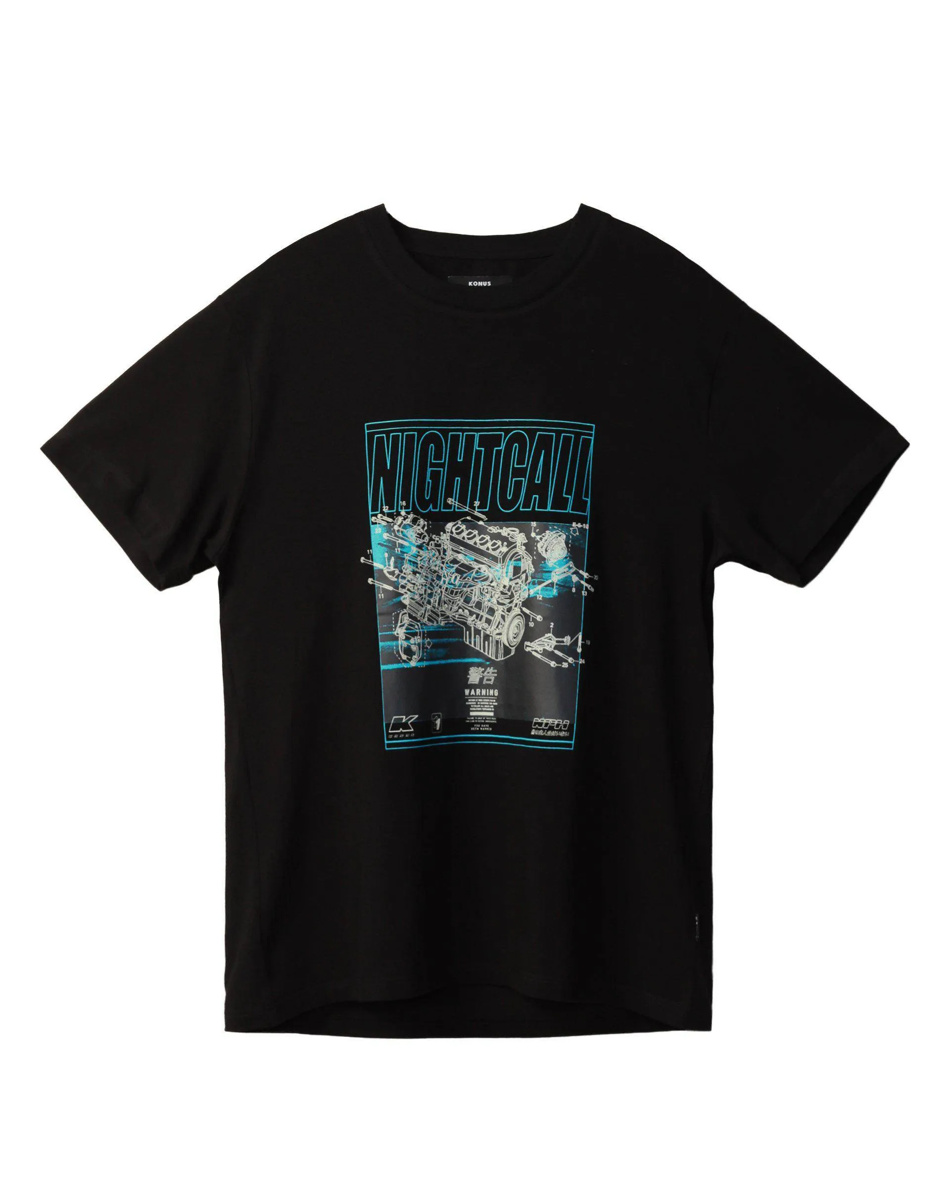 Konus Men's SS Nightcall Graphic Tee in Black