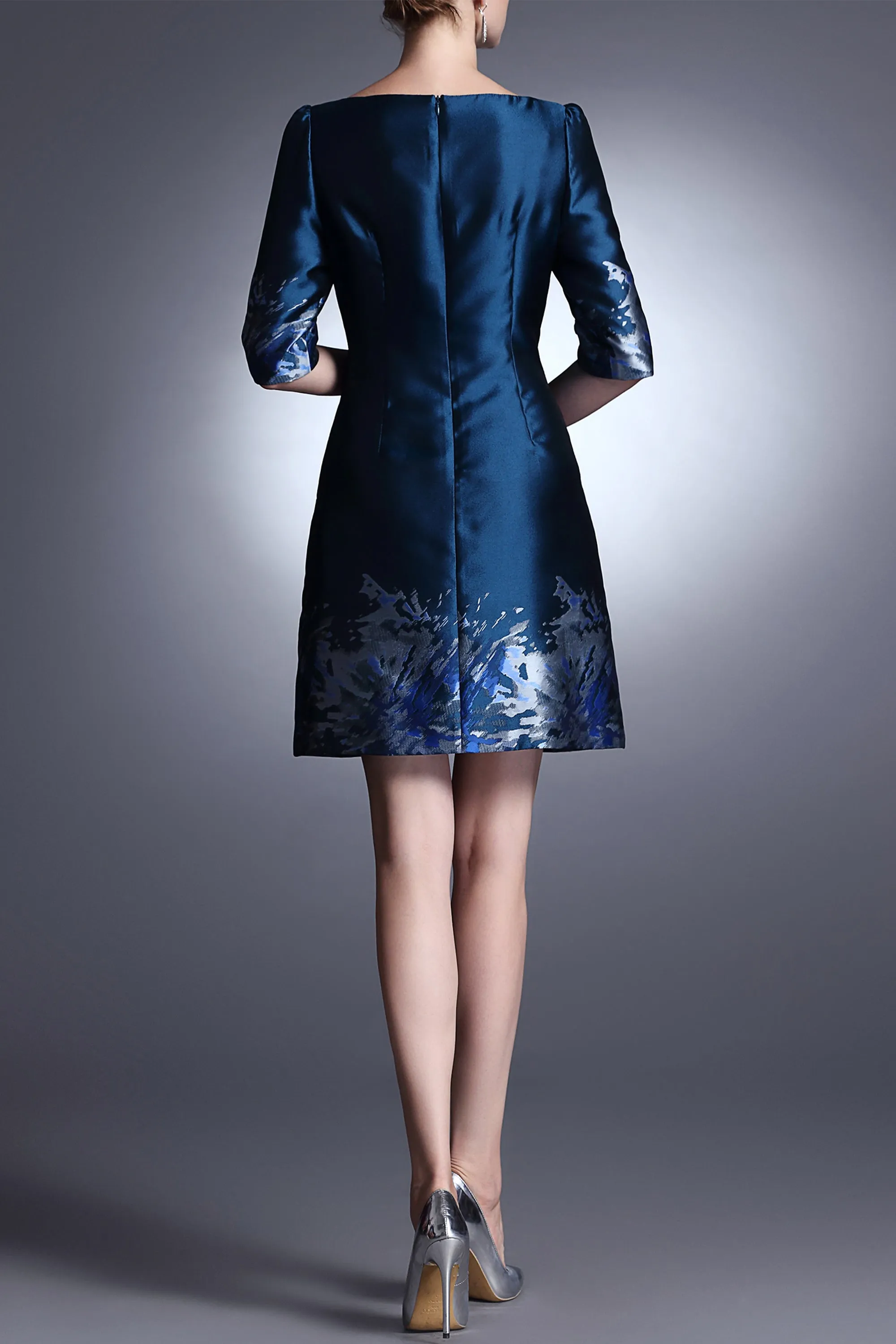 Lake blue Jacquard Dress