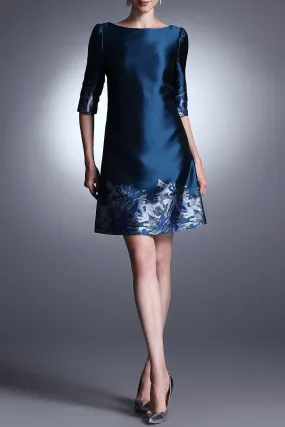 Lake blue Jacquard Dress