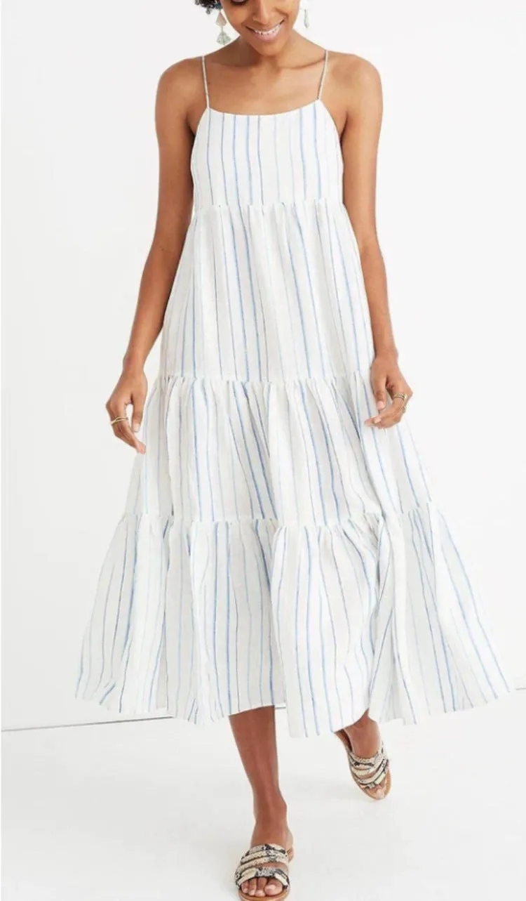 Lights Down Low Tiered Tassel Midi Dress