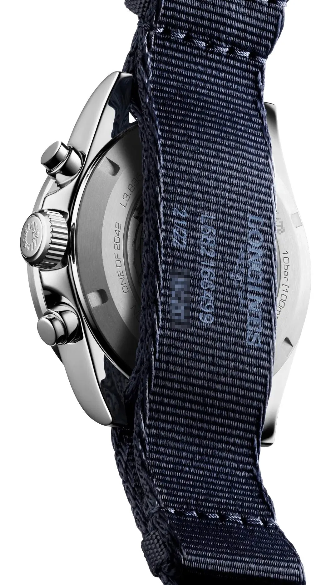 Limited Edition Longines Conquest Marco Odermatt Automatic Chronograph Blue Dial Fabric Strap Interchangeable Blue NATO Strap Mens Watch L3.835.4.91.2