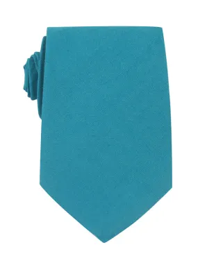 Linen Tie - Plain - Teal Blue