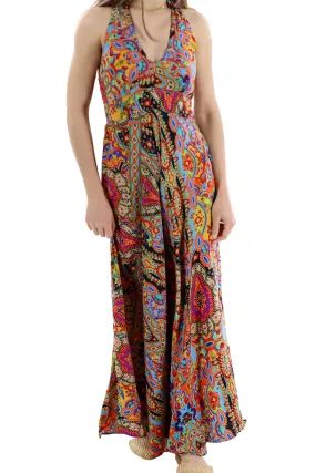 Long Flowy Floral "Romina" Maxi Dress in Multi