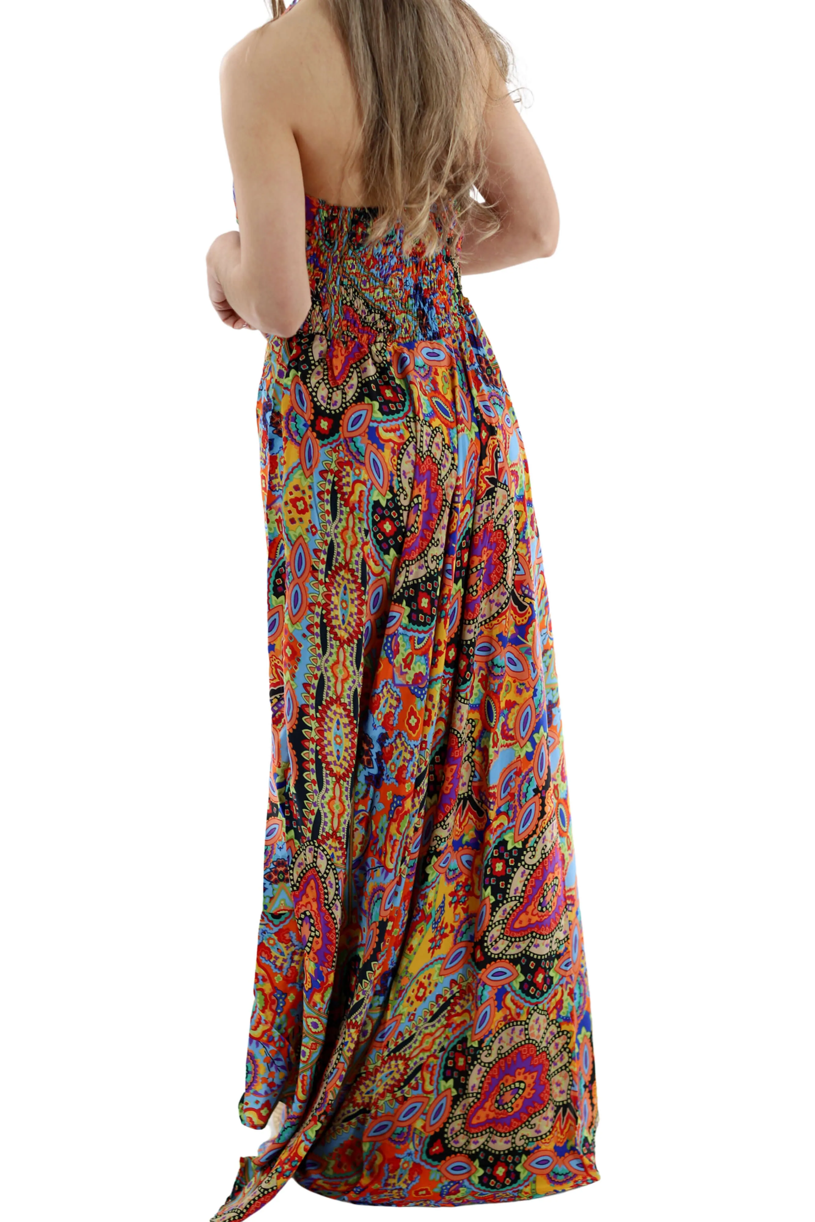 Long Flowy Floral "Romina" Maxi Dress in Multi