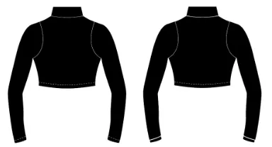 Long Sleeve Crop Top W/ TURTLE NECK Size Samples