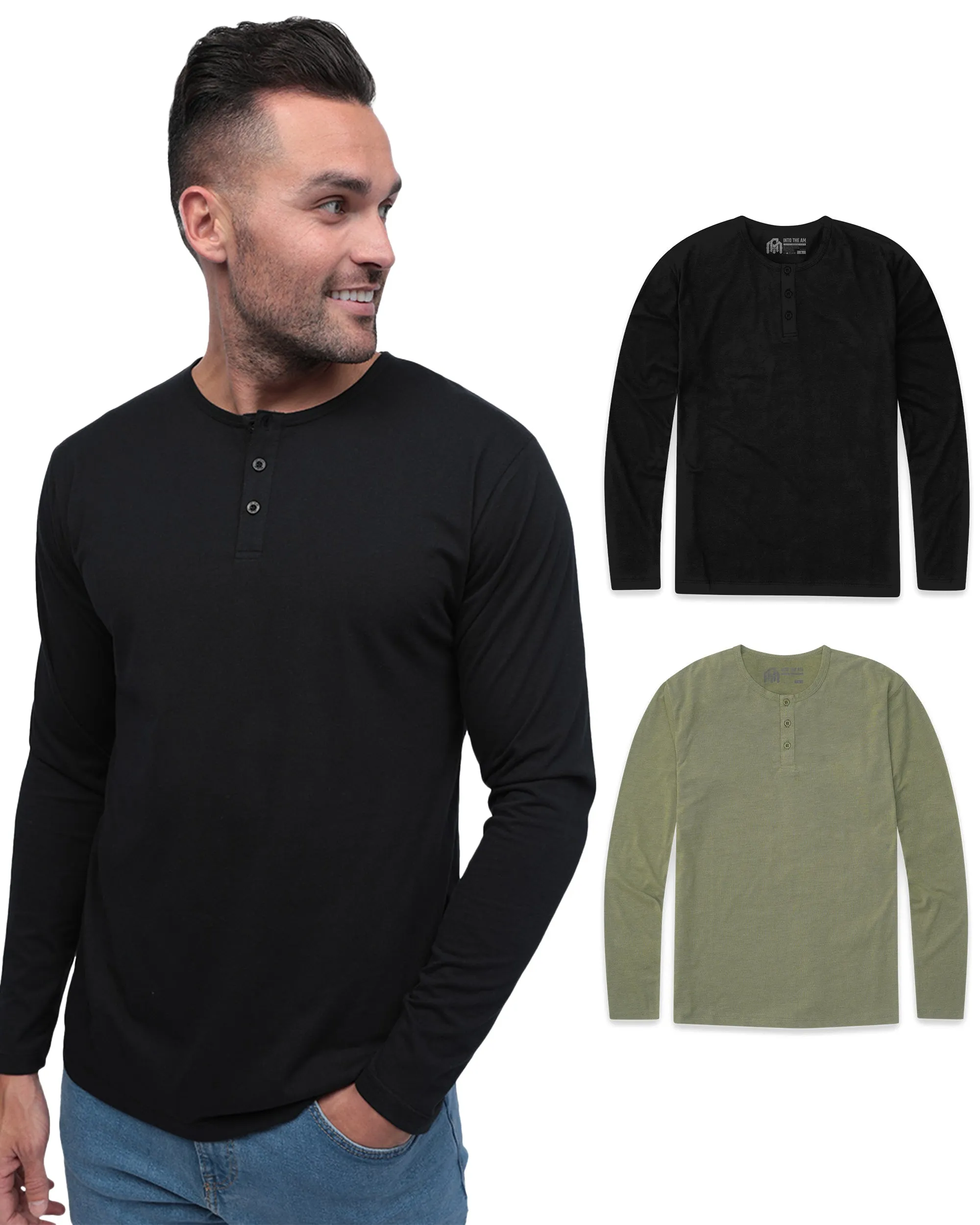 Long Sleeve Henley 2-Pack - Non-Branded