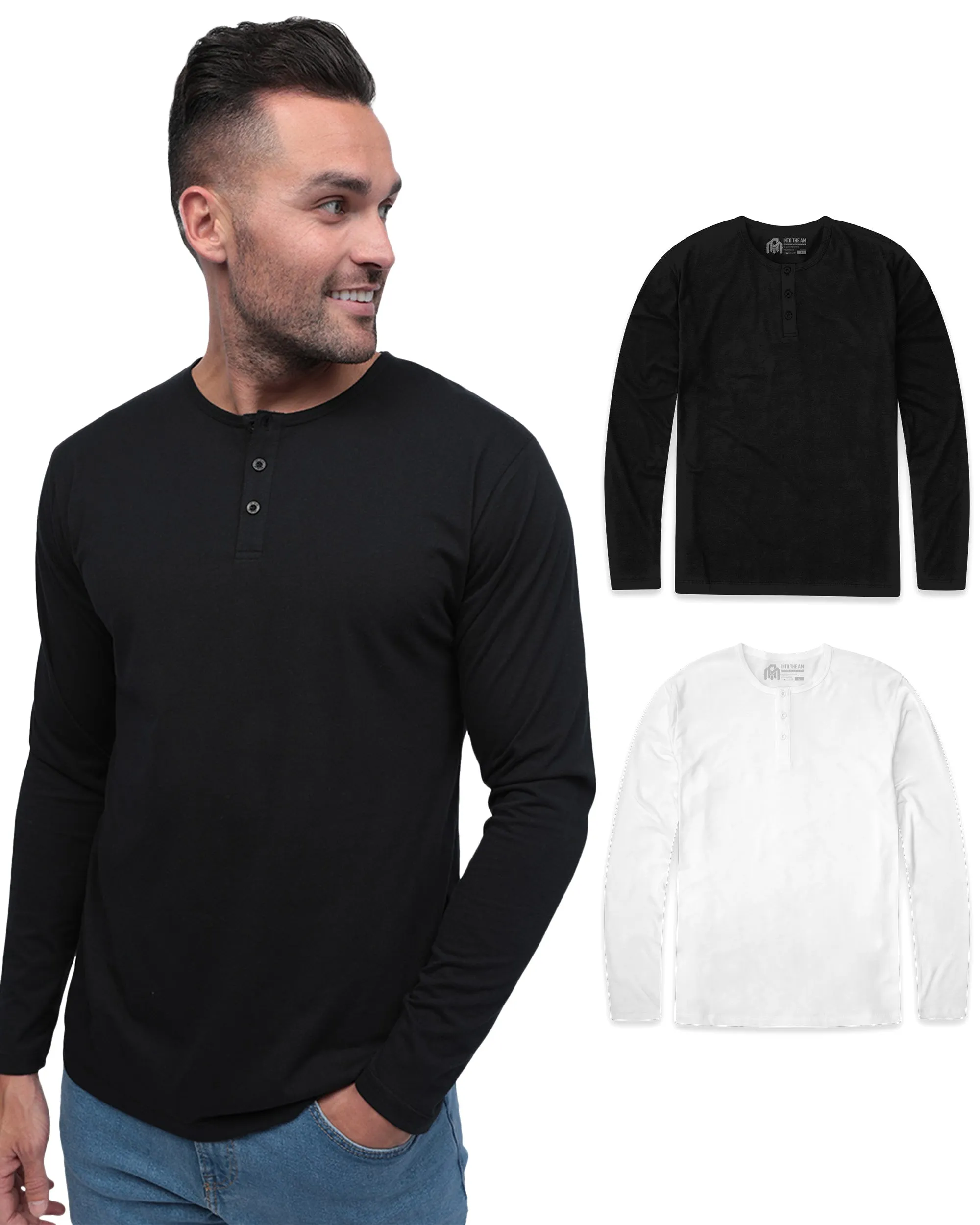 Long Sleeve Henley 2-Pack - Non-Branded