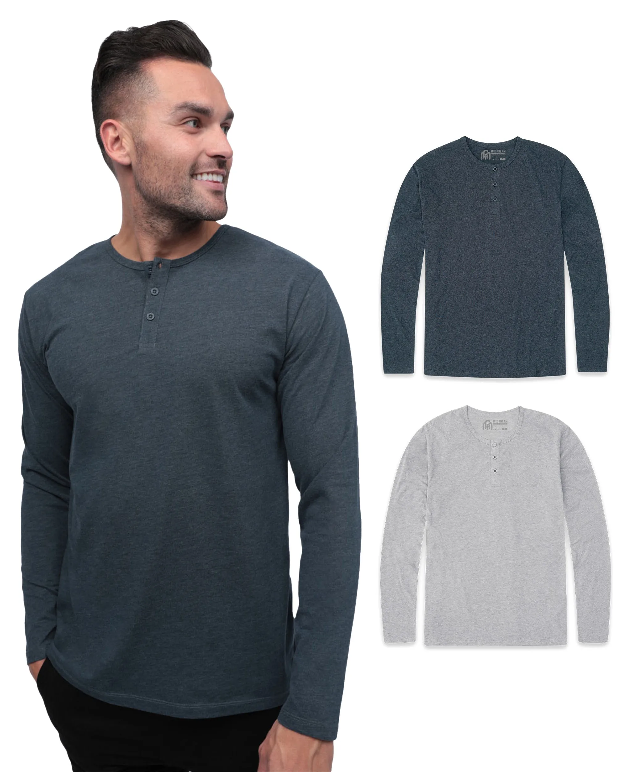 Long Sleeve Henley 2-Pack - Non-Branded