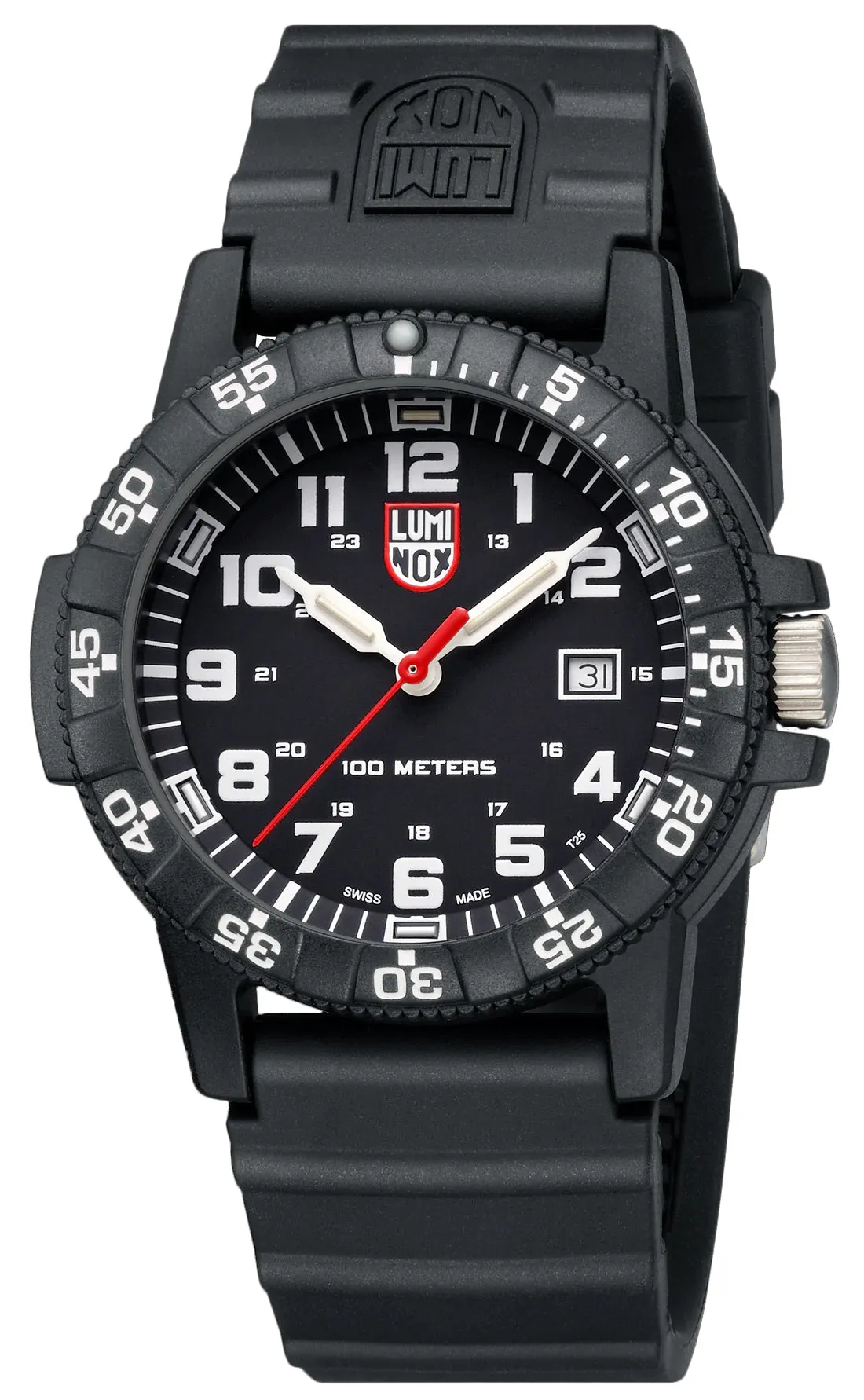 Luminox Leatherback SEA Turtle Giant CARBONOX Black Dial Black Rubber Strap Date Quartz Mens Watch XS.0321