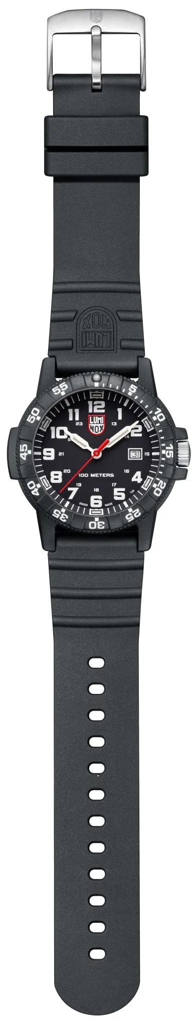 Luminox Leatherback SEA Turtle Giant CARBONOX Black Dial Black Rubber Strap Date Quartz Mens Watch XS.0321