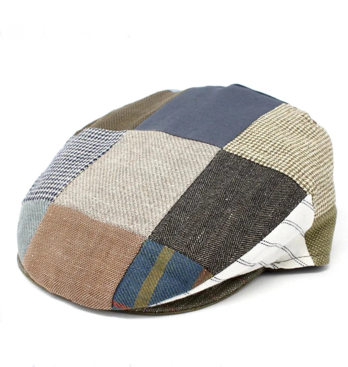 M by Flechet - Patchwork Flatcap - Linen/Cotton - each cap is a unique colour combo