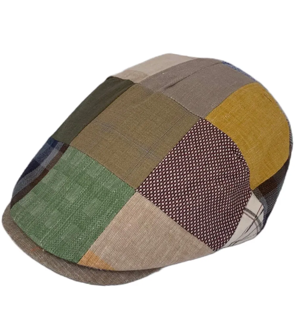 M by Flechet - Patchwork Flatcap - Linen/Cotton - each cap is a unique colour combo