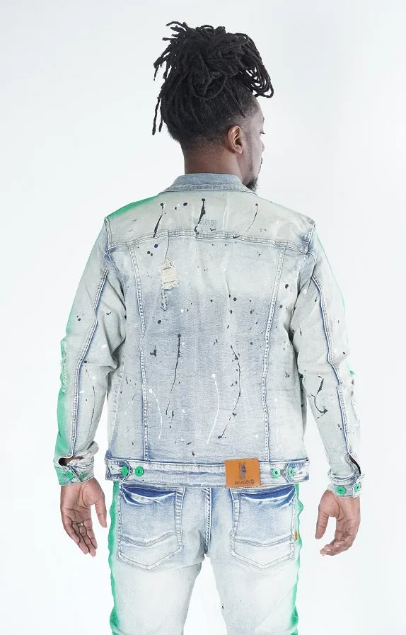 M1038 Paint Stroke Denim Jacket - Dirt Wash