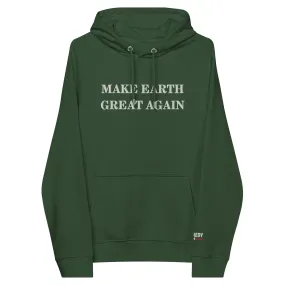 Make Earth Great Again Embroidered Unisex Eco Raglan Hoodie