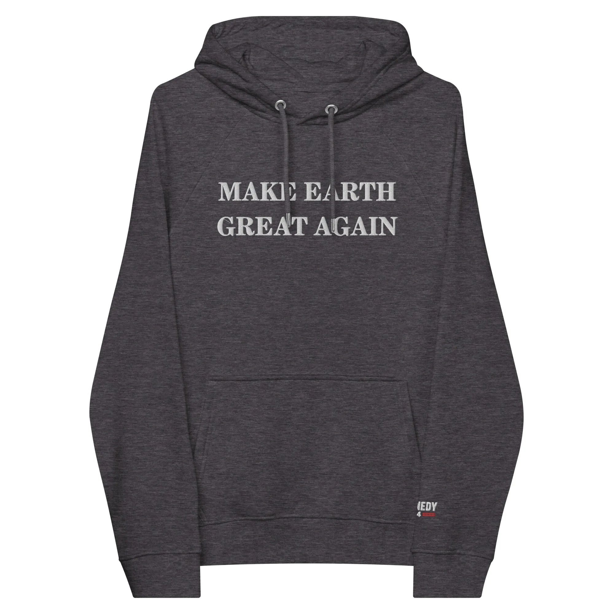 Make Earth Great Again Embroidered Unisex Eco Raglan Hoodie