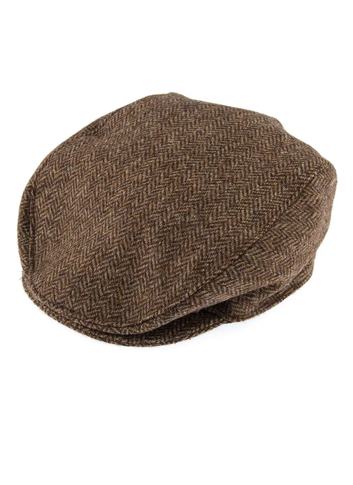 Men's Abraham Moon Herringbone Tweed Flat Cap