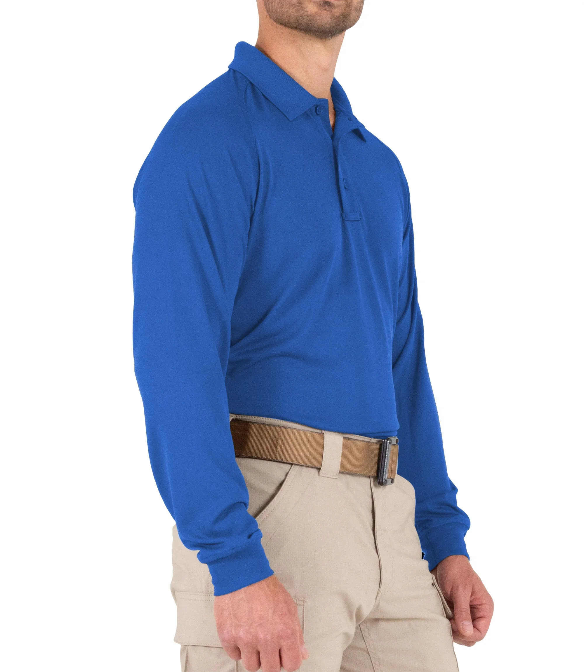 Men's Performance Long Sleeve Polo / Academy Blue