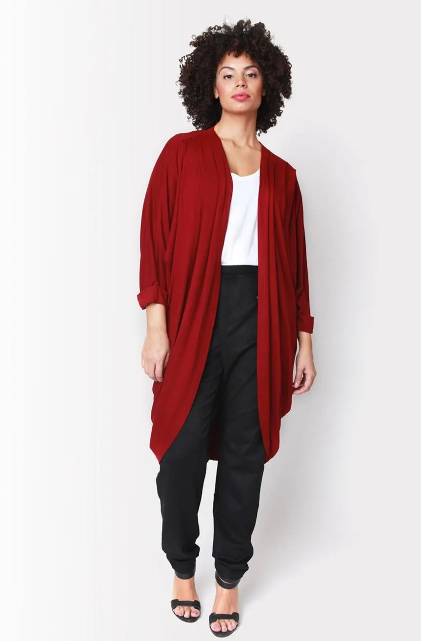 Mia Cocoon Cardigan // Bordeaux