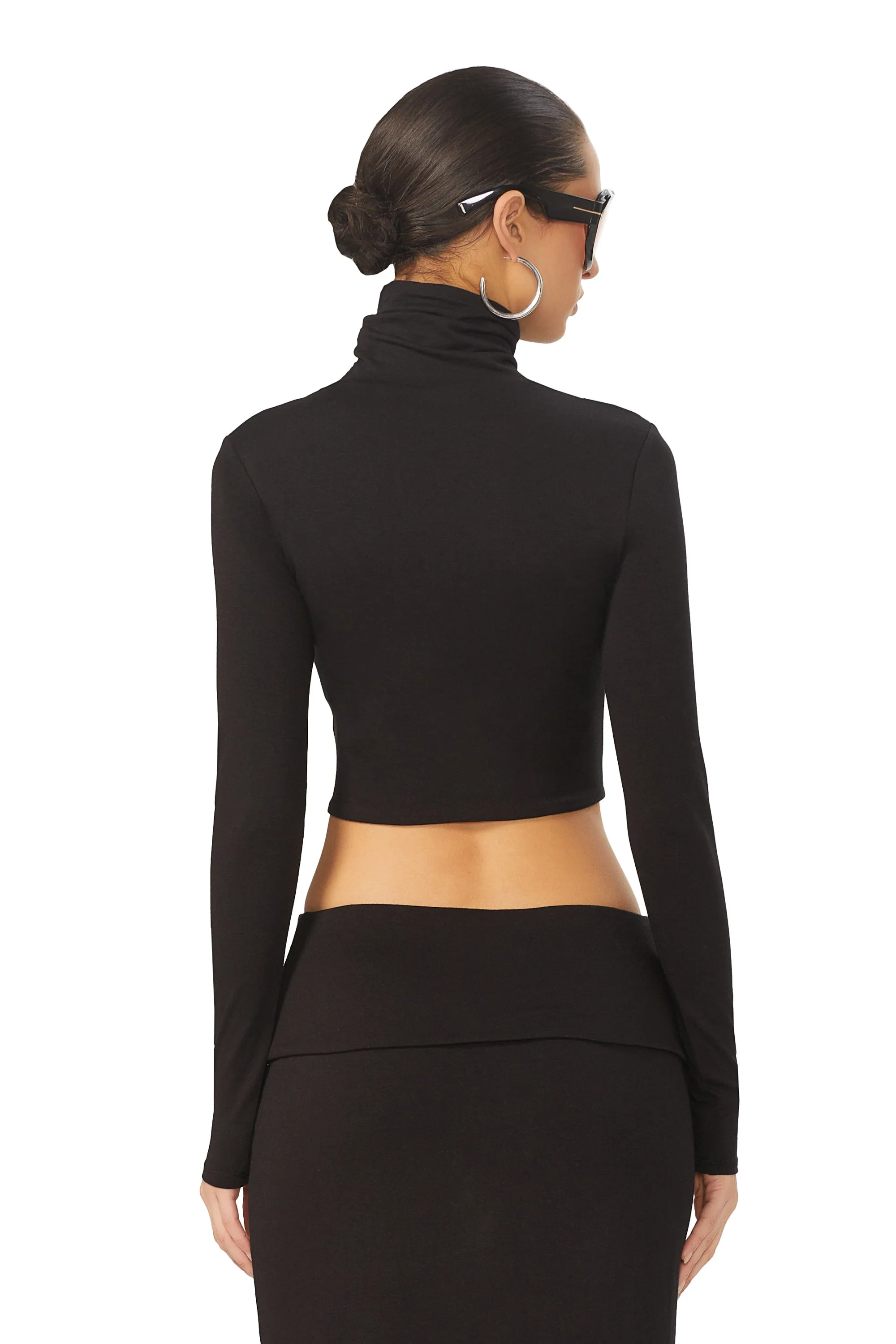 Micaela Crop Turtleneck - Noir