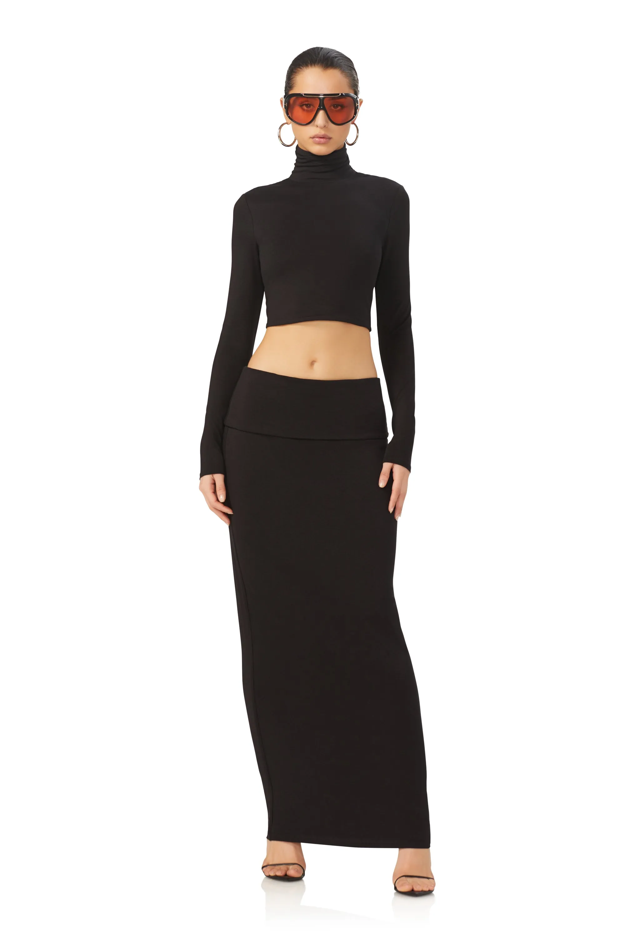 Micaela Crop Turtleneck - Noir