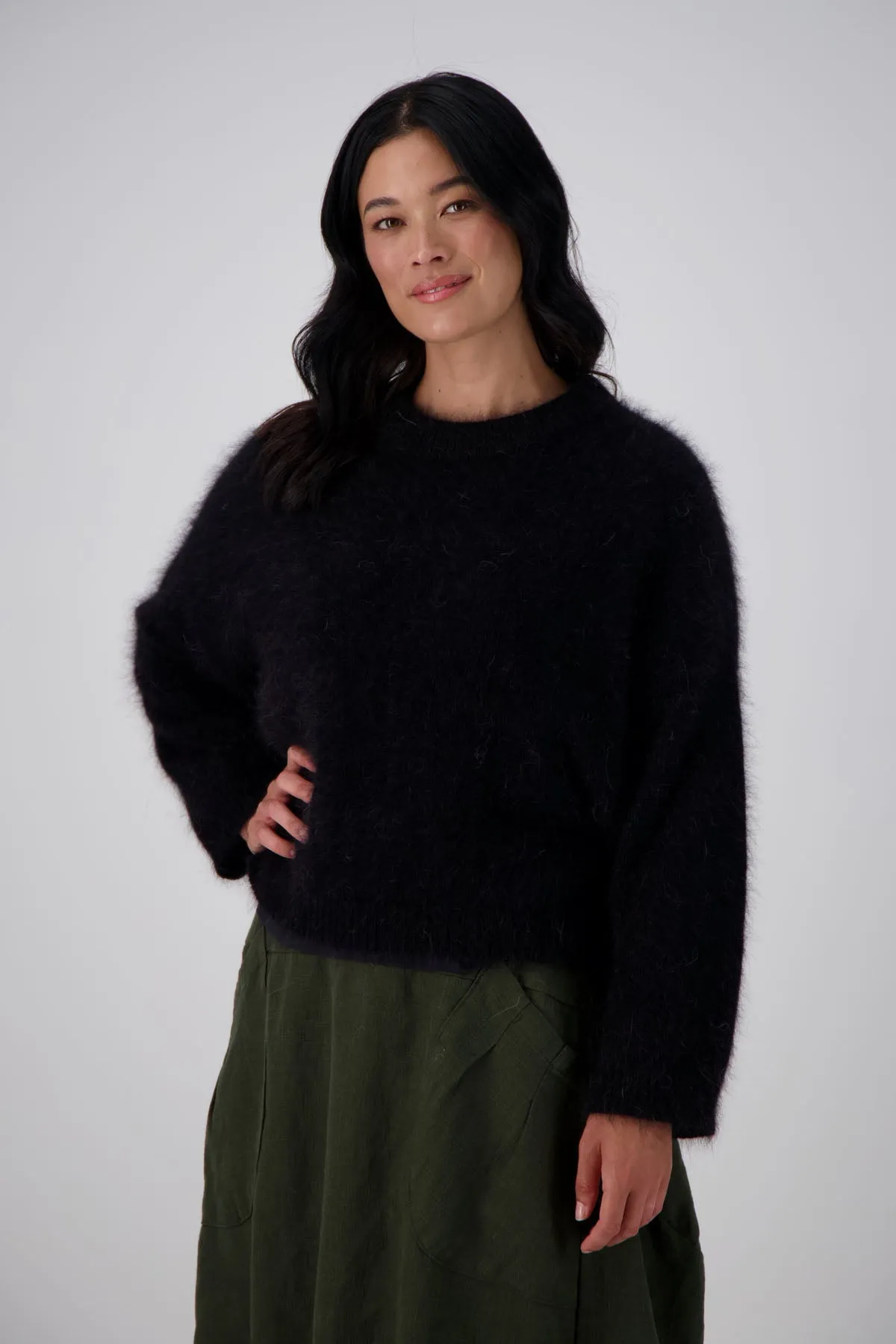 Montreal Knit Black in Angora