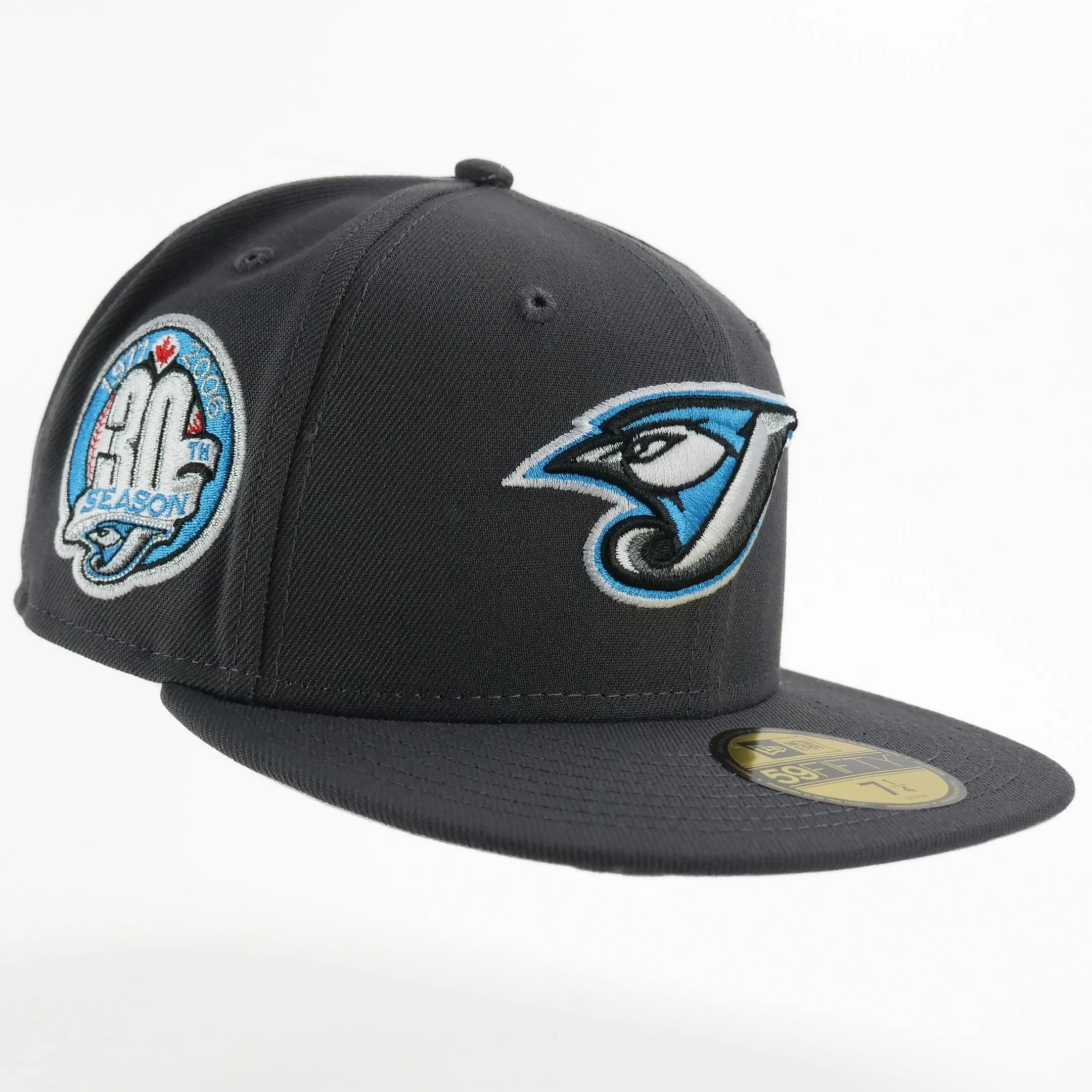 New Era Custom Exclusive Fitted Storm Grey Toronto Blue Jays 30th Season Patch