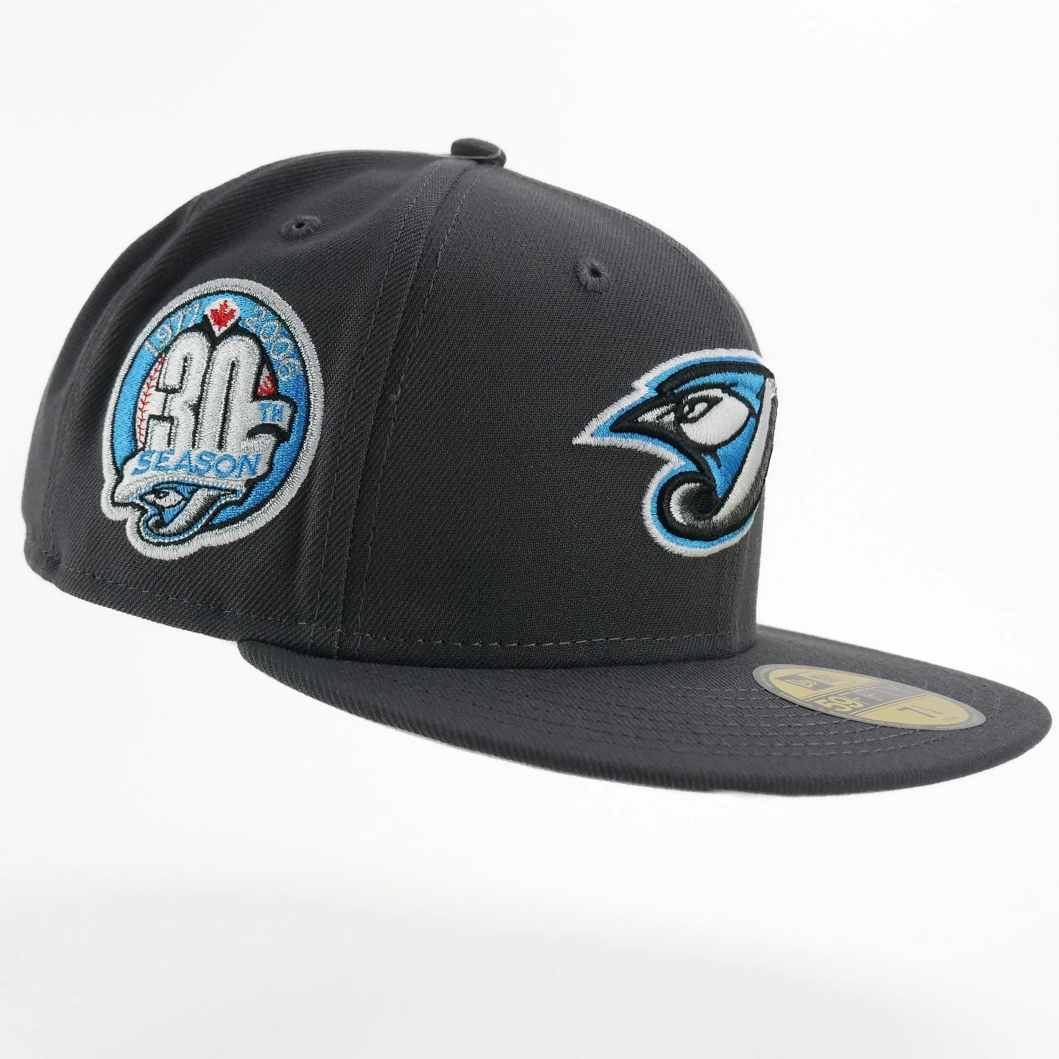 New Era Custom Exclusive Fitted Storm Grey Toronto Blue Jays 30th Season Patch