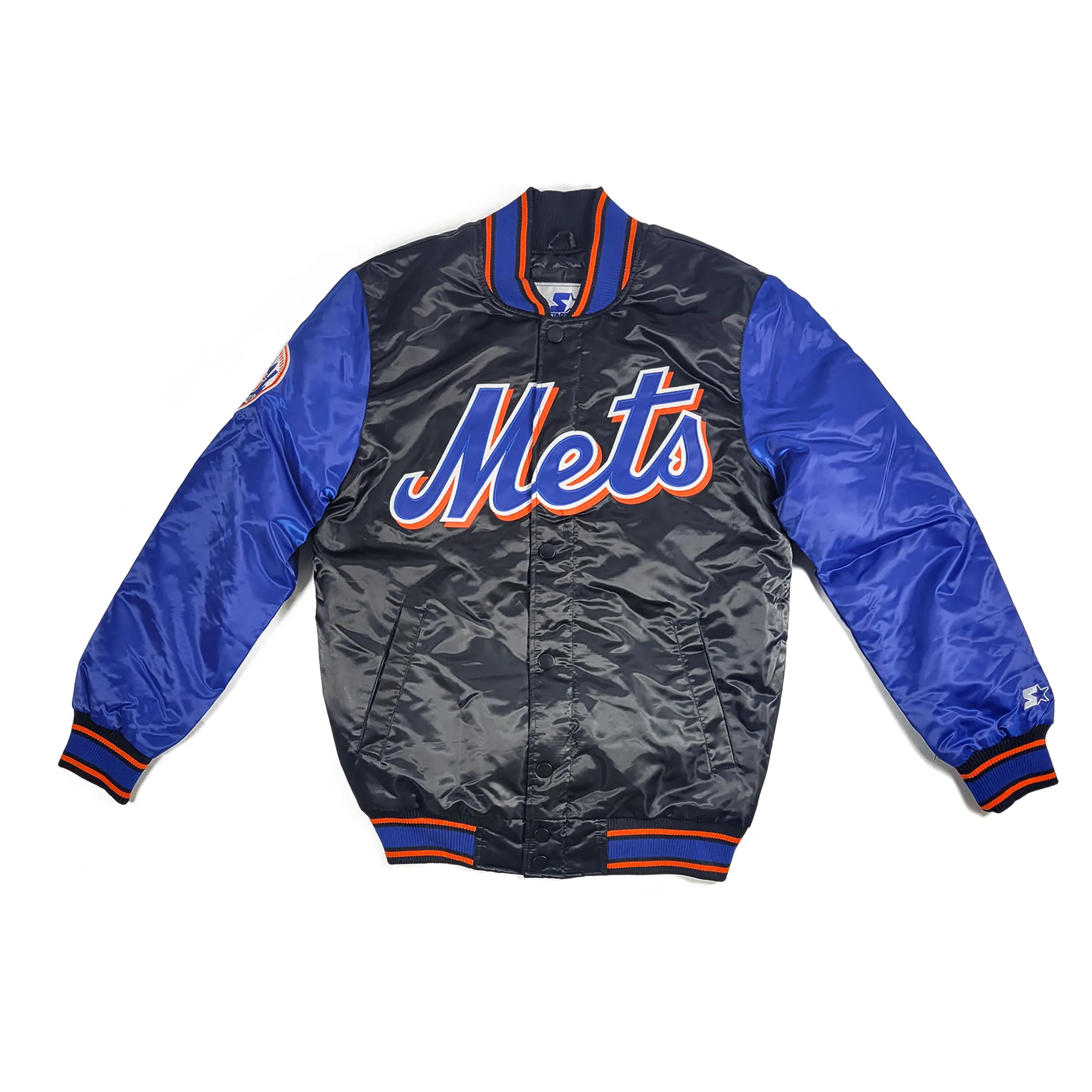 New York Mets Black Alternate Throwback Starter Satin Jacket