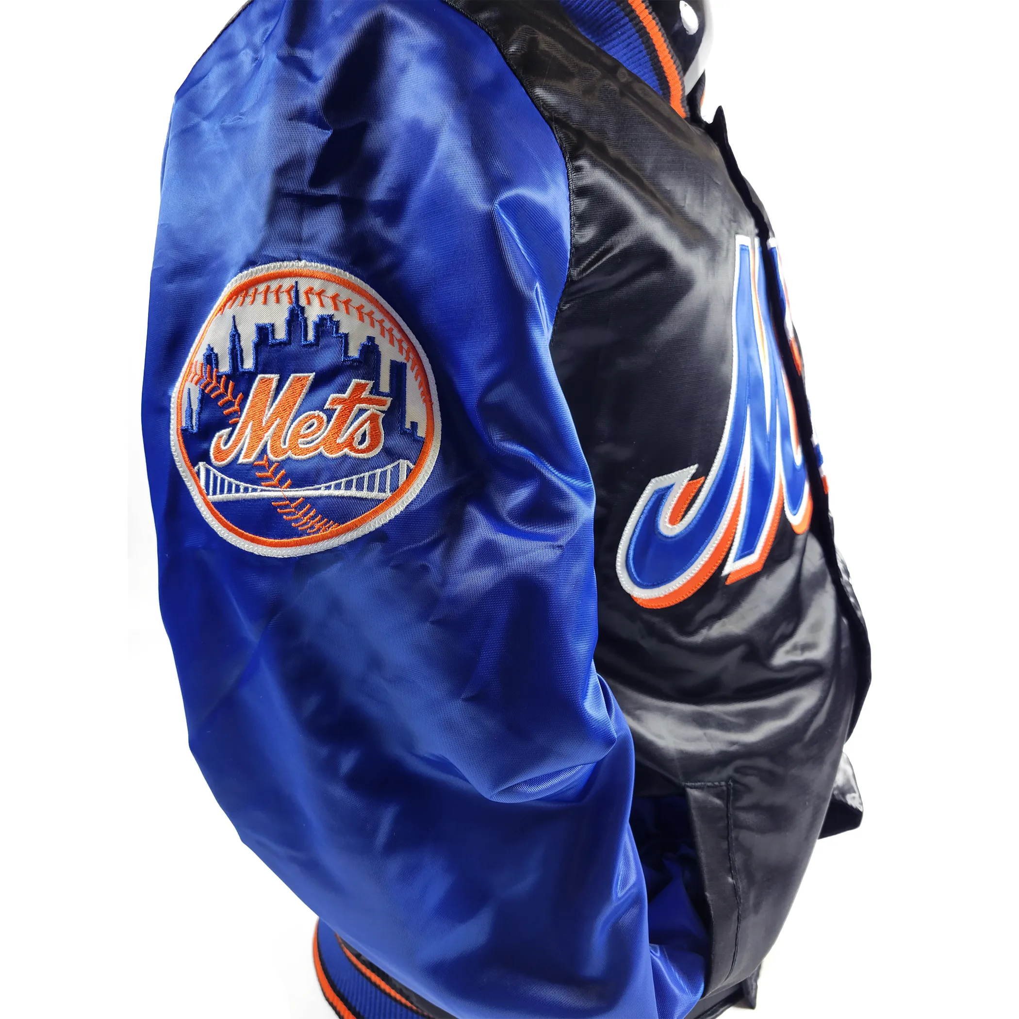 New York Mets Black Alternate Throwback Starter Satin Jacket