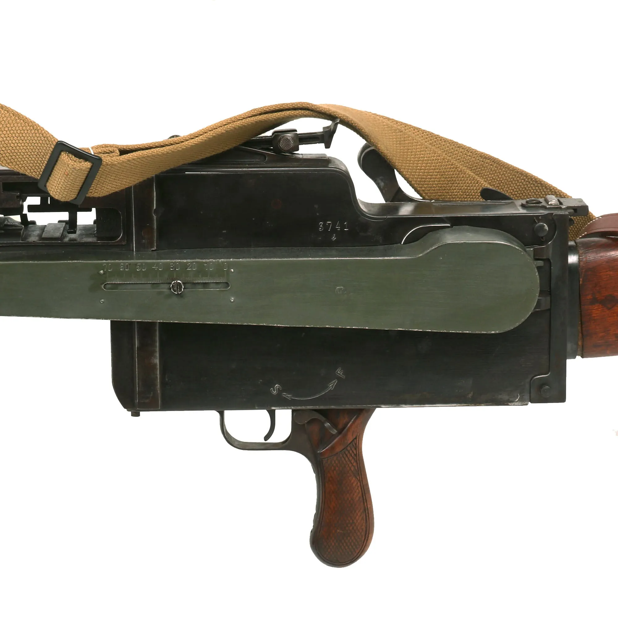 Original German WWI Maxim MG 08/15 Display Machine Gun Serial 3741 b by Erfurt Arsenal with Replica Sling - dated 1918