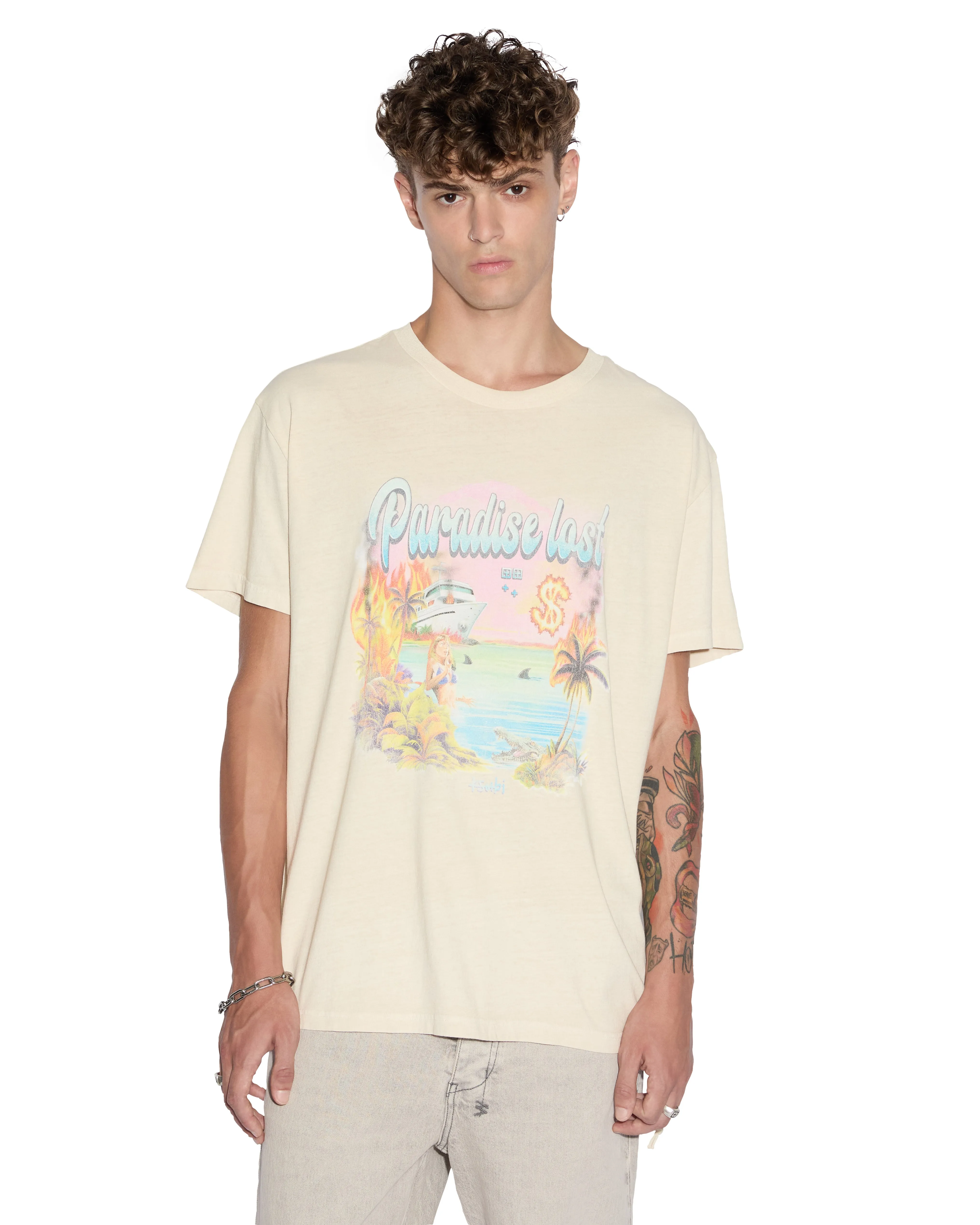 PARADISE BIGGIE SS TEE DUSTY DESERT