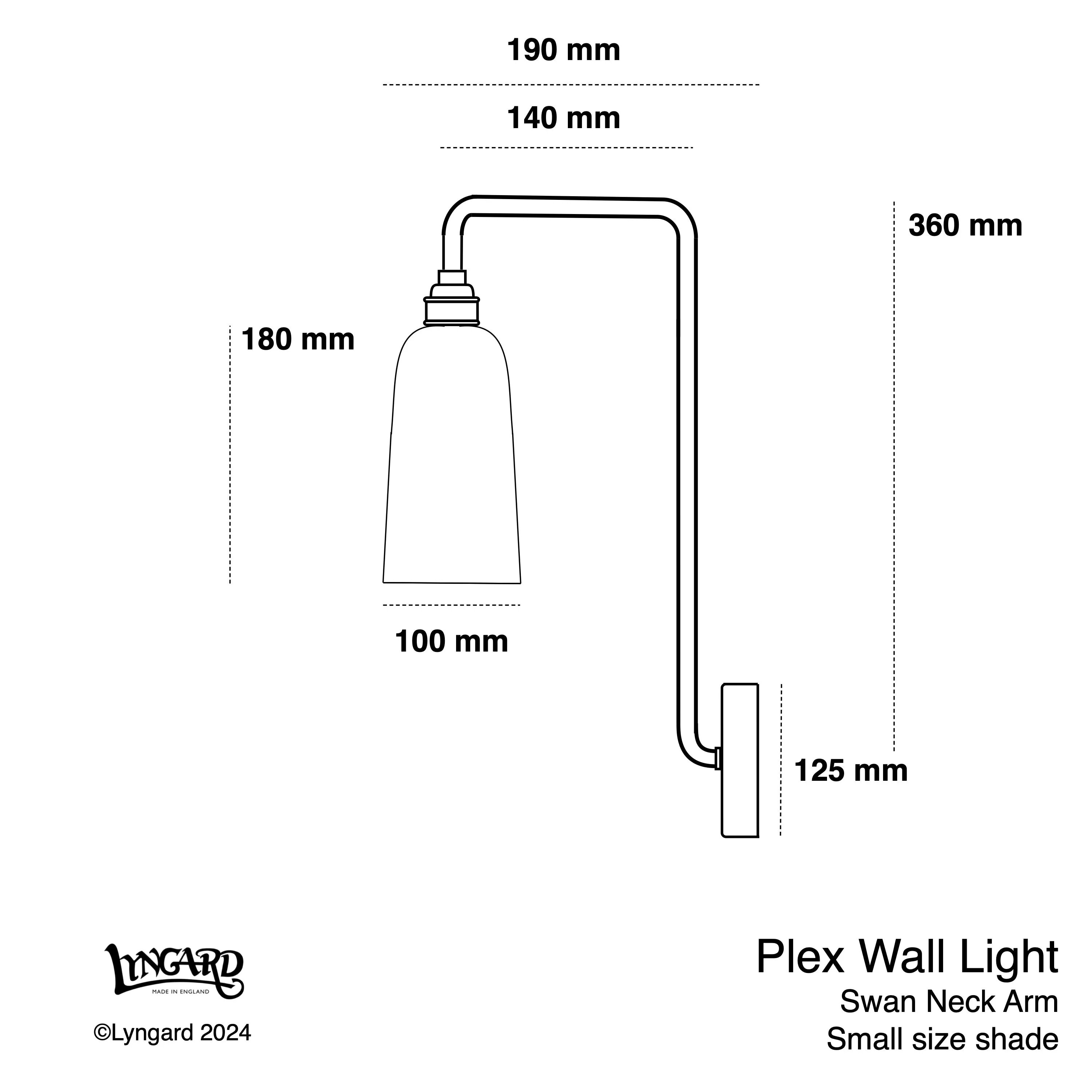 Plex Small Swan Neck Wall Light