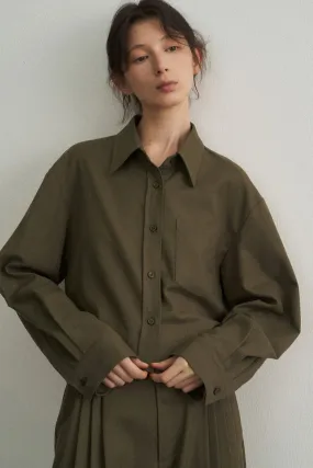 Raw-edge cropped shirt | 2 color