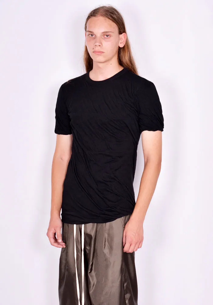 RICK OWENS MEN RU02C7256 UC 09 DOUBLE LAYERED T-SHIRT BLACK