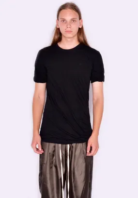 RICK OWENS MEN RU02C7256 UC 09 DOUBLE LAYERED T-SHIRT BLACK