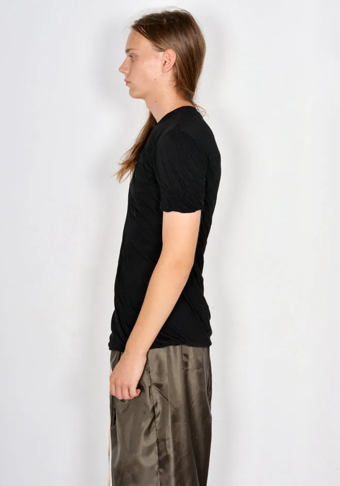 RICK OWENS MEN RU02C7256 UC 09 DOUBLE LAYERED T-SHIRT BLACK