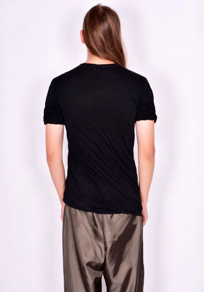 RICK OWENS MEN RU02C7256 UC 09 DOUBLE LAYERED T-SHIRT BLACK