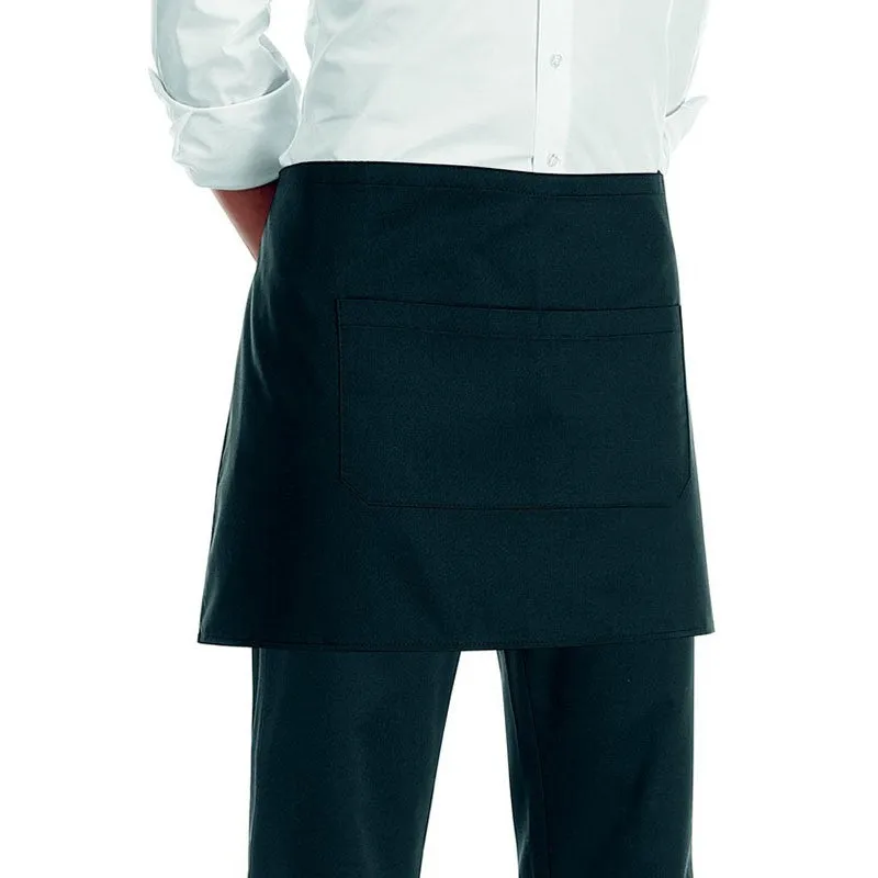 Short Black Kitchen Apron 15.75 inch With Pocket - MANELLI