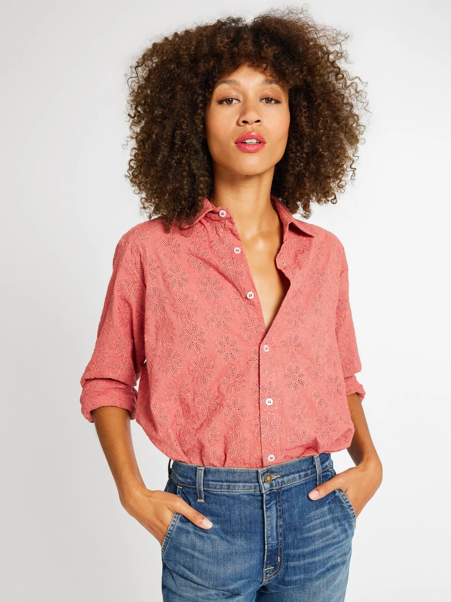 Sofia Top in Rosewood Eyelet