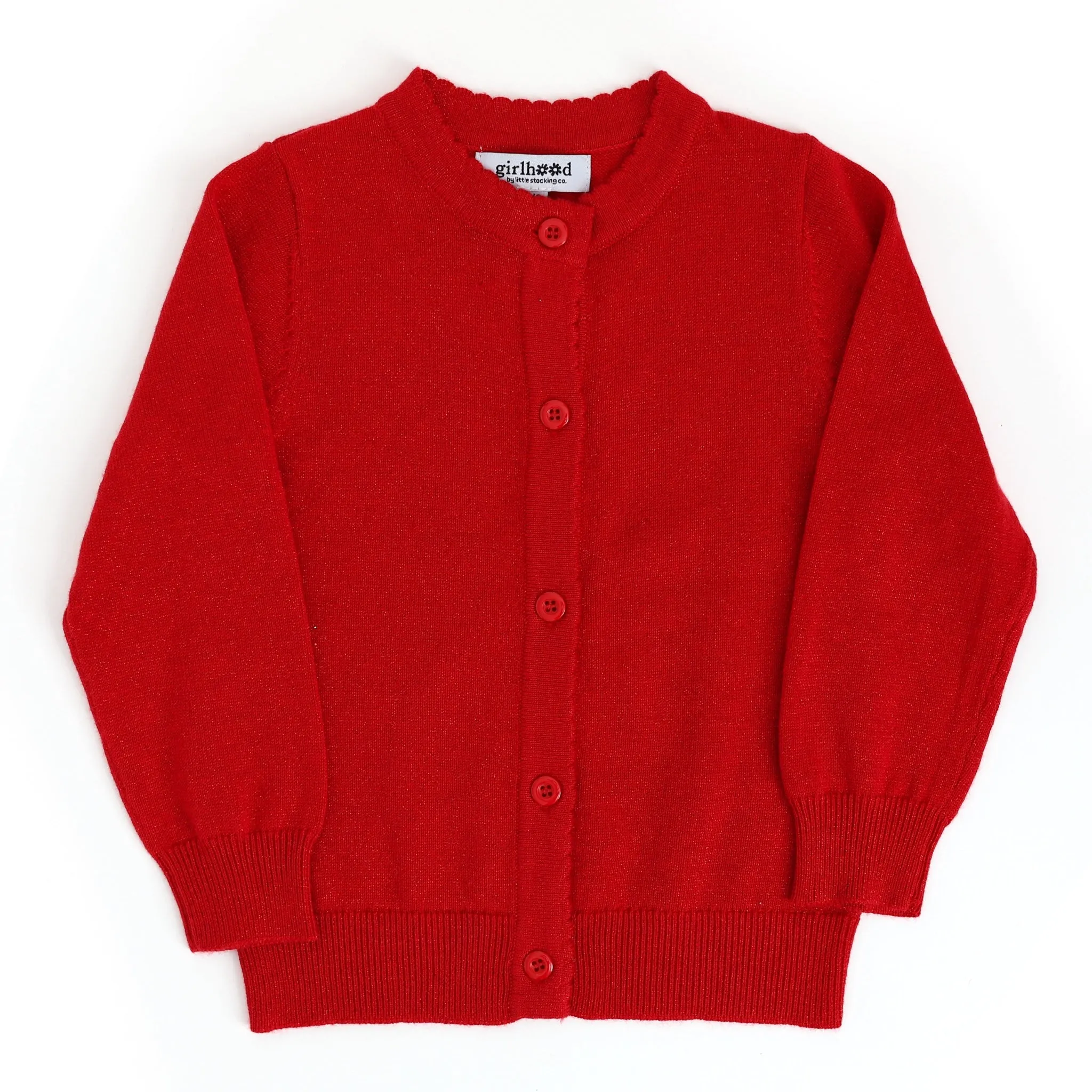 Sparkle Knit Cardigan - Bright Red