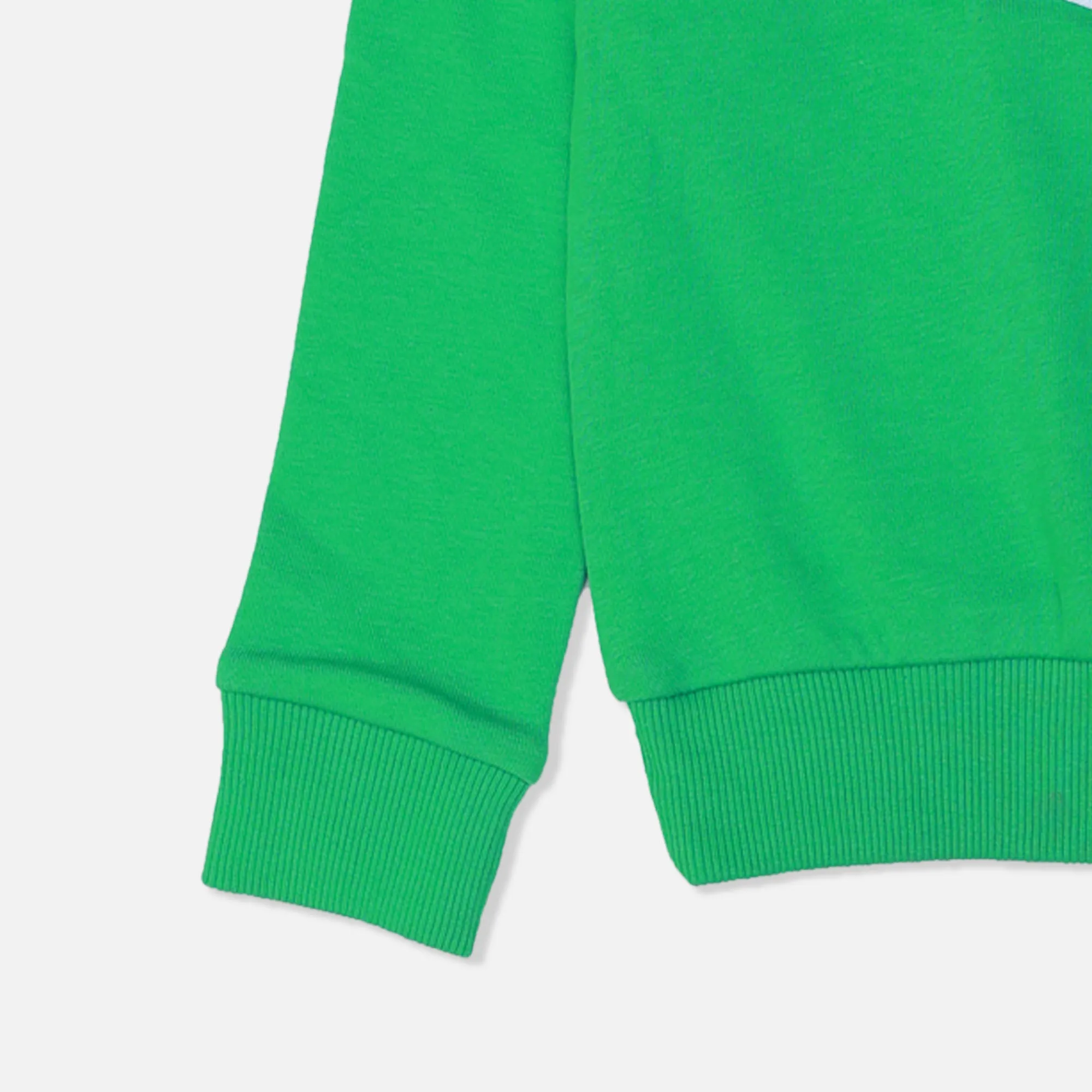 ST - Kids 'Green' Frint Stripe Printed Terry Sweatshirt ST562