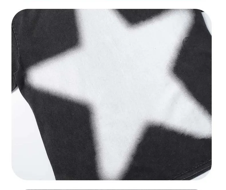 Star | Vintage Washed Graphic Oversized T Shirt