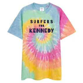 Surfers for Kennedy Embroidered Oversized Tie-Dye Tee