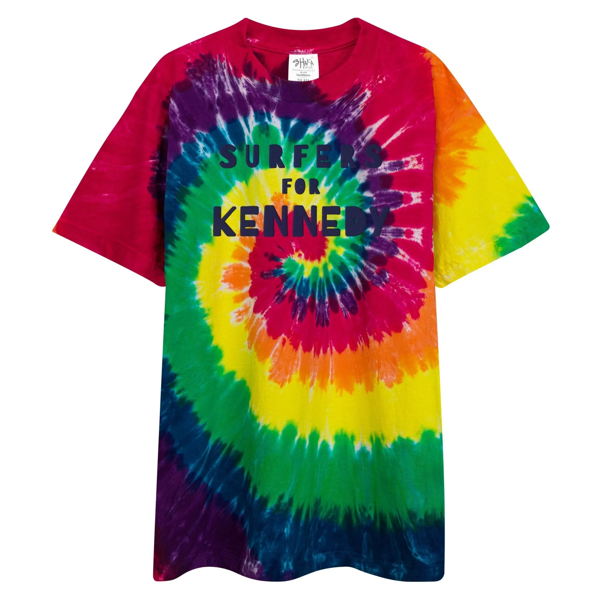 Surfers for Kennedy Embroidered Oversized Tie-Dye Tee