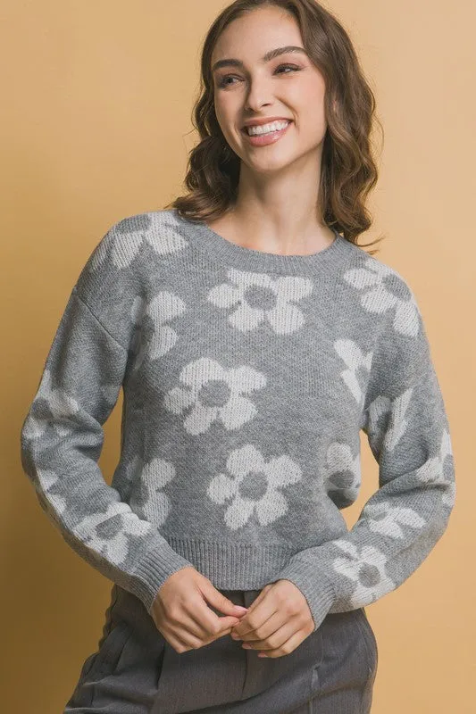 Tammy Crew Neck Floral Patter Sweater